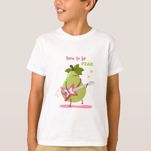 ユーモアあふれる子供向けのイラストの岩の梨 Tシャツ (正面)
