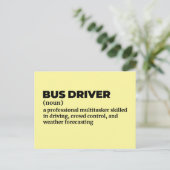 ユーモアあふれる学校送迎運転手の定義 ポストカード (スタンド正面)