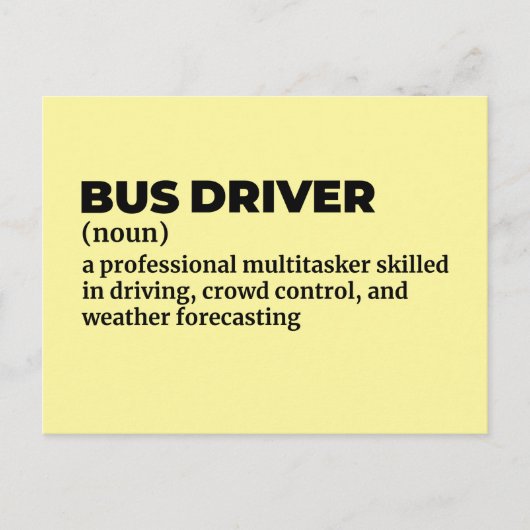 ユーモアあふれる学校送迎運転手の定義 ポストカード (正面)