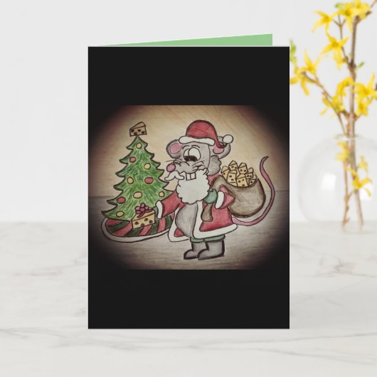 ユーモアあふれる安っぽいサンタのクリスマスカード カード (黄色い花)