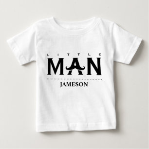 ユーモアあふれる小さな男の子のカスタム名ひげ ベビーTシャツ