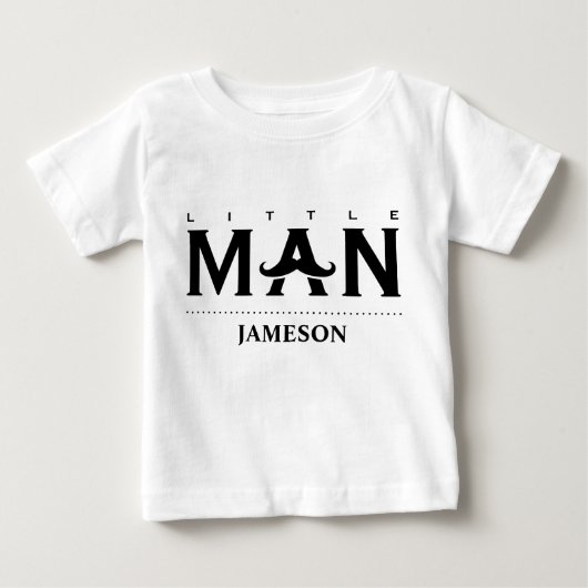 ユーモアあふれる小さな男の子のカスタム名ひげ ベビーTシャツ (正面)