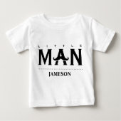 ユーモアあふれる小さな男の子のカスタム名ヒゲ ベビーTシャツ (正面)