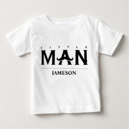 ユーモアあふれる小さな男の子のカスタム名前口ひげ ベビーTシャツ