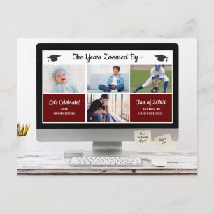 ユーモアあふれる年月が駆け足で過ぎ去る、写真の卒業パーティー ポストカード