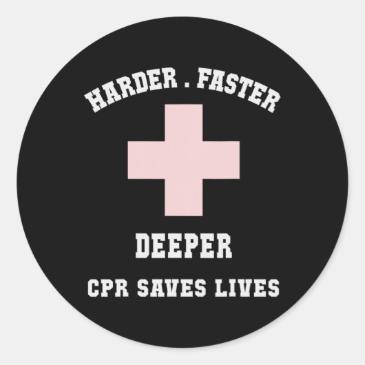 ユーモアあふれる救命士 CPR 命を救う ラウンドシール (正面)