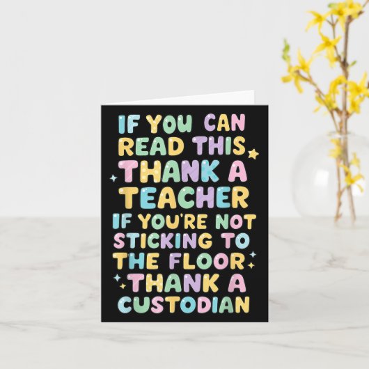 ユーモアあふれる教師と用務員感謝祭 用務員 カード (黄色い花)