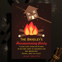 ユーモアあふれる文字通りの新築祝いパーティー 招待状