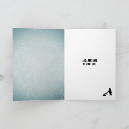 ユーモアあふれる新パパ - おむつ替え 父親 記念カスタム カード (内部)