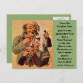 ユーモアあふれる新年の乾杯 カップル 乾杯 ポストカード (正面/裏面)