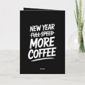 ユーモアあふれる新年の抱負 もっとコーヒー 皮肉な決意 カード (裏面)