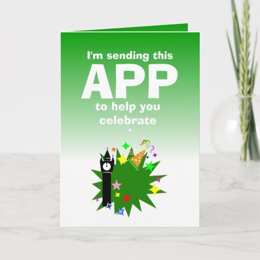 ユーモアあふれる新年の挨拶 カード (正面)