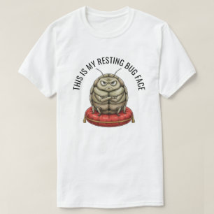 ユーモアあふれる昆虫のユニセックスデザイン Tシャツ