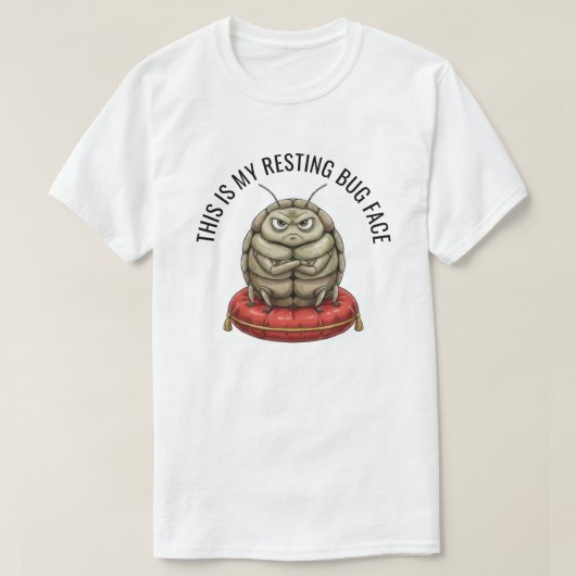 ユーモアあふれる昆虫のユニセックスデザイン Tシャツ (デザイン正面)
