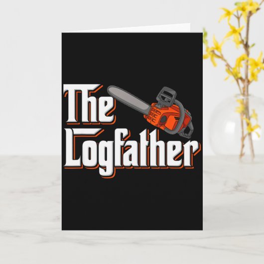 ユーモアあふれる木の手入れ I 林業家 森林 チェーンソー カード (黄色い花)