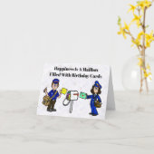 ユーモアあふれる本物の郵便局員の誕生日カード & 郵便配達員 カード (黄色い花)