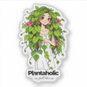 ユーモアあふれる植物愛好家のためのボタニカルデザイン シール (正面)
