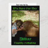 ユーモアあふれる楽しい家族の集まり 招待状 (正面/裏面)