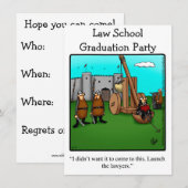 ユーモアあふれる法科大学院卒業パーティーの招待状 招待状 (正面/裏面)