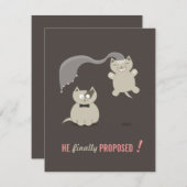 ユーモアあふれる漫画の猫たち - 日程を保存しようという招待状 セーブザデート (正面/裏面)