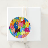 ユーモアあふれる漫画の猫たち 色鉛筆画 フェイバータグ (インサイチュ)