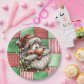 ユーモアあふれる漫画の笑うサンタ ペーパープレート (パーティー)