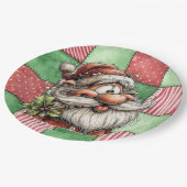 ユーモアあふれる漫画の笑うサンタ ペーパープレート (アングル)