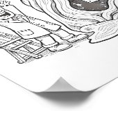 ユーモアあふれる漫画スタイルのインフィニティ インクのデコパージュ ラインアート ポスター (角)