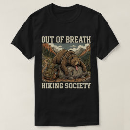 ユーモアあふれる熊のハイキング アウトドアアドベンチャー Tシャツ
