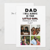 ユーモアあふれる父の日ギフト - パパ | 小さな娘 シーズンカード (正面/裏面)