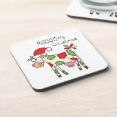 ユーモアあふれる牛のクリスマス カートゥーン コースター (左側)