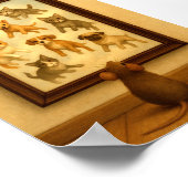 ユーモアあふれる猫と犬の壁アート ポスター (角)