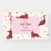 ユーモアあふれる猫のぴったりな誕生日パーティー 横断幕 (横)