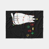 ユーモアあふれる猫のクリスマスボールバスター フリースブランケット (正面(横))