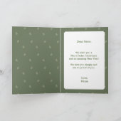 ユーモアあふれる猫好きのソバエイタクリスマス サンキューカード (内部)