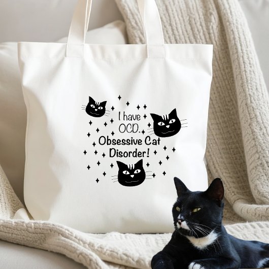 ユーモアあふれる猫好き、猫強迫性障害 トートバッグ