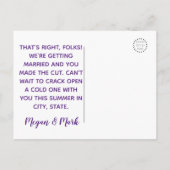 ユーモアあふれる現代的なビールをテーマにした結婚式の延期を知らせるポストカード 案内ポストカード (裏面)