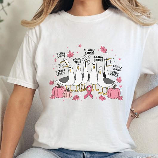 ユーモアあふれる皮肉なガン 乳がん啓発活動 トライブレンドTシャツ