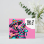  ユーモアあふれる祭り ピニャータ パーティー ありがとう ポストカード (スタンド正面)