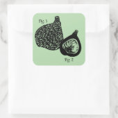 ユーモアあふれる科学的なイラストの無花果 スクエアシール (バッグ)