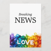 🌈 ユーモアあふれる結婚式延期のお知らせ - Painted With Love エンクロージャーカード (正面)