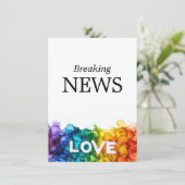 🌈 ユーモアあふれる結婚式延期のお知らせ - Painted With Love エンクロージャーカード (スタンド正面)