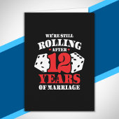 ユーモアあふれる結婚12周年カップル 12年目の結婚記念日 カード
