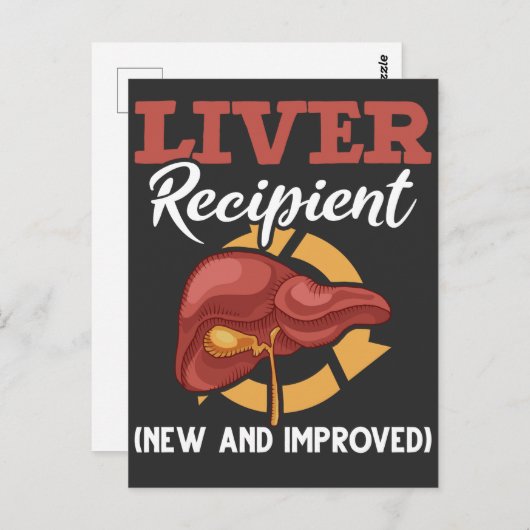 ユーモアあふれる肝臓移植後の回復期のメッセージ ポストカード (正面/裏面)