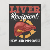 ユーモアあふれる肝臓移植後の回復期のメッセージ ポストカード (正面)
