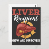 ユーモアあふれる肝臓移植後の手術 応援メッセージ ポストカード (正面/裏面)