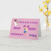 ユーモアあふれる股関節置換え ヒップヒップフレー! カード (黄色い花)