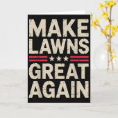 ユーモアあふれる芝刈り機アート メンズ レディース 芝刈り ラン カード (黄色い花)