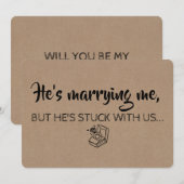 ユーモアあふれる花嫁の介添え人 / 婚約者へのプレゼント 招待状 (正面/裏面)