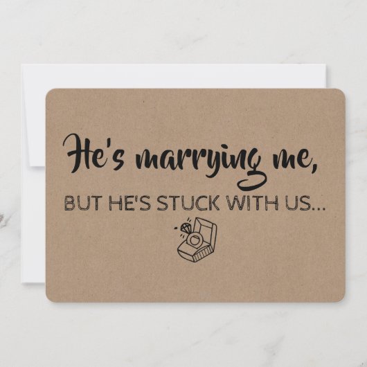 ユーモアあふれる花嫁の介添え人 / 婚約者へのプレゼント 招待状 (正面)